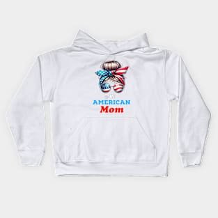 All American Mom, independence day design Kids Hoodie